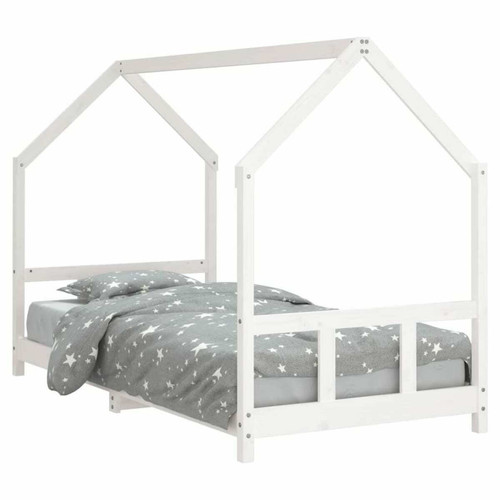 Maison Chic - Lit simple Cadre de lit pour enfants,Lit d'Enfant Moderne blanc 90x200 cm bois de pin massif -MN21829 Maison Chic  - Cadres de lit Blanc casse