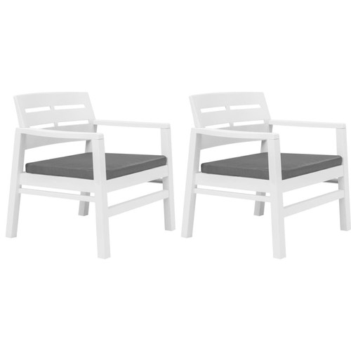 Maison Chic - Salon de jardin 3 pcs - Table et chaises d'extérieur - Mobilier/Meubles de jardin Moderne plastique blanc -MN78508 Maison Chic  - Jardin