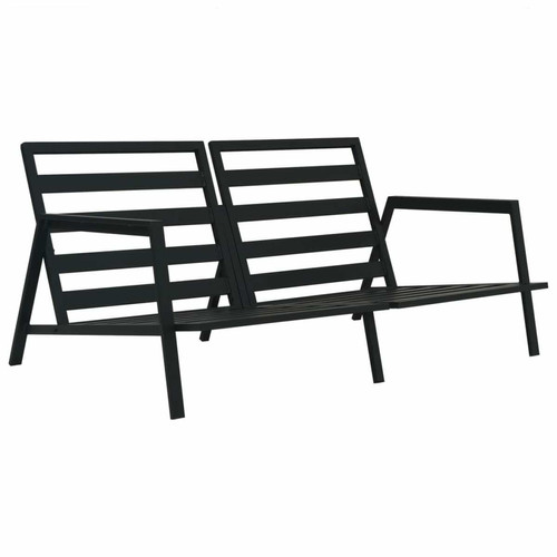 Maison Chic Salon de jardin 5 pcs + coussins - Mobilier/Meubles de jardin - Table et chaises d'extérieur Aluminium Gris foncé -MN17225