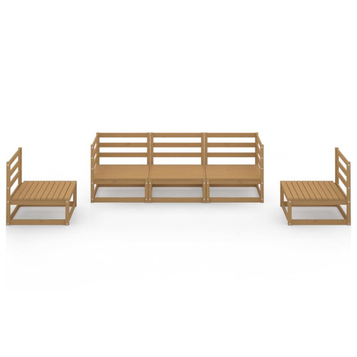 Maison Chic Salon de jardin 5 pcs - Table et chaises d'extérieur - Mobilier/Meubles de jardin Moderne marron miel bois de pin massif -MN98608