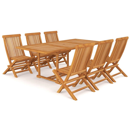 Ensembles tables et chaises Maison Chic Salon de jardin 7 pcs - Table et chaises d'extérieur - Mobilier/Meubles de jardin Moderne Bois de teck massif -MN19732