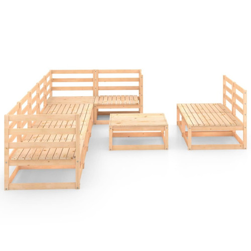 Maison Chic Salon de jardin 9 pcs - Table et chaises d'extérieur - Mobilier/Meubles de jardin Moderne bois de pin massif -MN42919