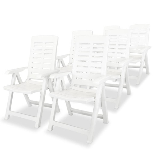 Maison Chic Mobilier à dîner 7 pcs de jardin - Ensemble table et chaises d'extérieur - Salon/Mobilier de jardin classique Plastique Blanc -MN98577