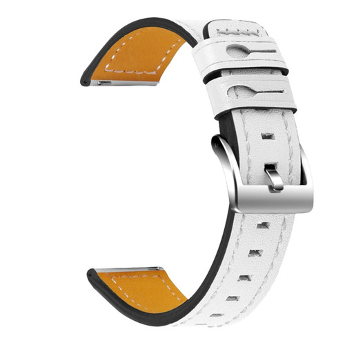 Other - Bracelet en cuir véritable 20mm, blanc pour votre Garmin Vivoactive 3/Vivoactive 3 Music/Venu Other  - Objets connectés