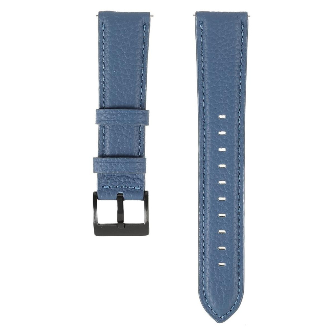 Accessoires montres connectées Other Bracelet en cuir véritable 22 mm, texture litchi, réglable, bleu pour votre Samsung Gear S3 Classic/Gear S3 Frontier/Galaxy Watch 46mm