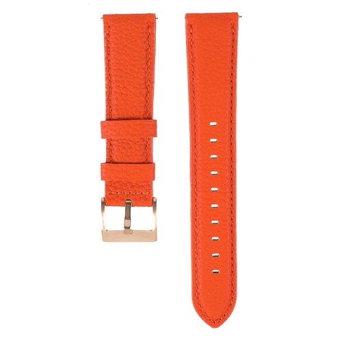 Other - Bracelet en cuir véritable 22 mm, texture litchi, réglable, orange pour votre Samsung Gear S3 Classic/Gear S3 Frontier/Galaxy Watch 46mm - Samsung gear s3 frontier
