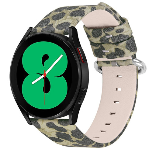 Other - Bracelet en cuir véritable 22 mm, vert armée/léopard pour votre Samsung Galaxy Watch 46mm/Watch3 45mm Other  - Objets connectés