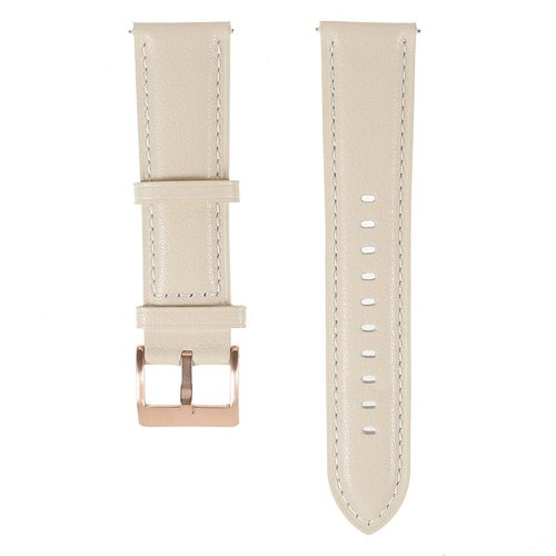 Accessoires montres connectées Other Bracelet en cuir véritable 22mm, libération rapide, sangle à coutures réglables, beige pour votre Samsung Gear S3 Classic/Gear S3 Frontier/Galaxy Watch 46mm
