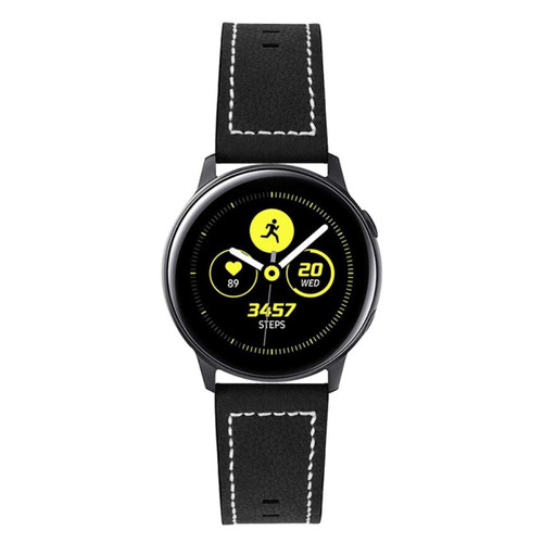 Other - Bracelet en cuir véritable noir pour votre Xiaomi Mi Watch Color/Haylou Solar LS05 Other  - Montre et bracelet connectés