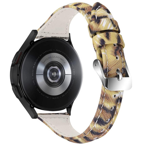 Other - Bracelet en cuir véritable texture léopard, brun noir/léopard pour votre Xiaomi Mi Watch Color/Haylou Solar LS05 Other  - Montre et bracelet connectés