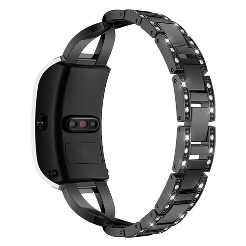 Other - Bracelet en métal 18mm, strass décor, noir pour votre Garmin Venu 2S/Vivoactive 4S Other  - Garmin Venu Montre et bracelet connectés