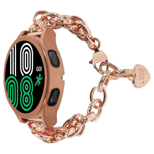 Other - Bracelet en métal 22mm avec pendentif coeur, or rose pour votre Huawei Watch GT3 46mm/Xiaomi Haylou RS3 Other  - Montre et bracelet connectés