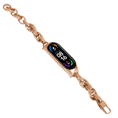 Other - Bracelet en métal chaîne de cow-boy évidée pour votre Xiaomi Mi Band 7 - or rose Other  - Montre et bracelet connectés