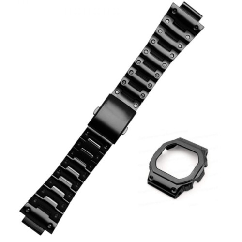 Accessoires bracelet connecté Other Bracelet en métal noir pour votre Casio G-SHOCK GW-5000/5035/DW5600/GW-M5610