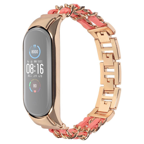 Other - Bracelet en métal or rose/rose pour votre Xiaomi Mi Band 5/Mi Band 6 Other  - Montre et bracelet connectés