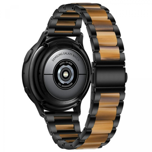 Other - Bracelet en résine + acier inoxydable de 20 mm noir/miel pour votre Samsung Galaxy Watch4 40mm/Watch4 44mm/Watch4 Classic 46mm Other  - Marchand Magunivers