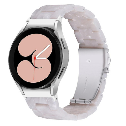 Other - Bracelet en résine blanc perle pour votre Samsung Galaxy Watch4 Active 40mm/44mm/Watch4 Classic 42mm/46mm Other  - Objets connectés