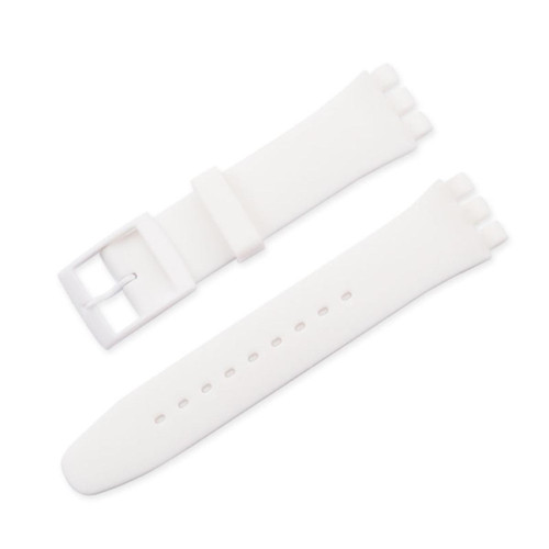 Other - Bracelet en silicone 16mm avec boucle à ardillon, blanc pour votre Swatch Other  - Objets connectés