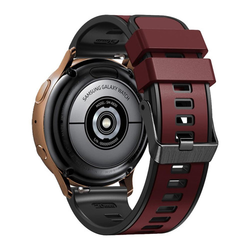 Other - Bracelet en silicone 20 mm, double couleur pour votre Samsung Galaxy Watch3 41mm/Gear Sport/Garmin Vivomove 3 - vin rouge/noir Other  - Objets connectés