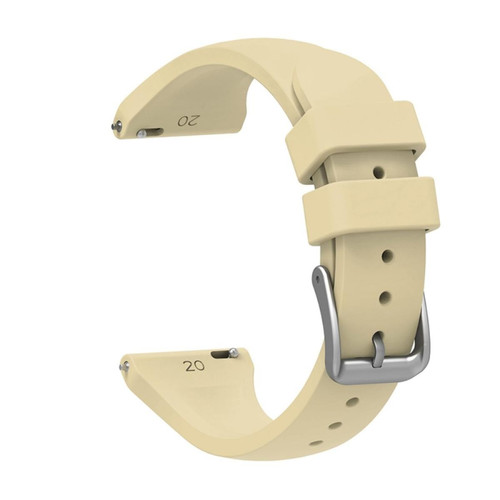 Other - Bracelet en silicone 20 mm, fermeture rapide avec boucle, beige pour votre Samsung Galaxy Watch3 41mm/Gear Sport/Huawei Watch 2 Other  - Objets connectés