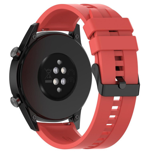 Other - Bracelet en silicone 20mm, réglable, boucle d'acier noir/rouge pour votre Huawei Watch GT Runner/Watch GT3 42mm Other  - Objets connectés