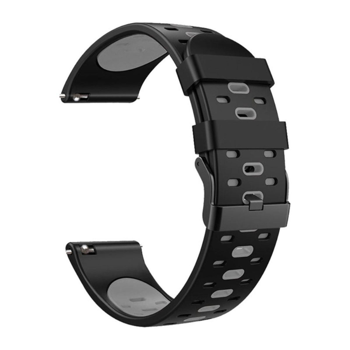 Accessoires montres connectées Other Bracelet en silicone 22mm, 3 rangées de trous, bicolore, noir/gris pour votre Samsung Galaxy Watch3 45mm/Galaxy Watch 46mm/Gear S3 Frontier/Gear S3 Classic
