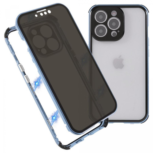 Other - Bumper en métal magnétique à boucle de verrouillage anti-espion, antichoc bleu pour votre Apple iPhone 13 Pro Max 6.7 pouces Other  - Accessoire Smartphone