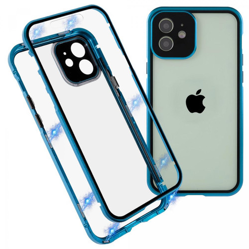 Other - Bumper en métal magnétique bleu pour votre iPhone 12 6.1 pouces Other - Kit de réparation iPhone Accessoires et consommables