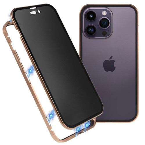 Other - Coque en cadre métallique cadre anti-chute et anti-peep avec fermeture magnétique pour votre iPhone 14 Pro - or Other  - Accessoire Smartphone