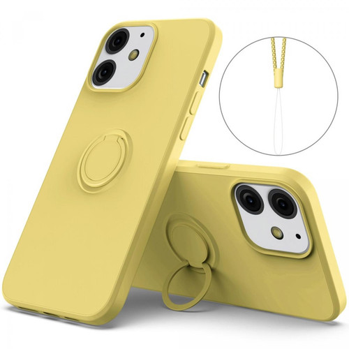 Other - Coque en silicone antichute avec béquille à anneau rotatif à 360° et dragonne jaune pour votre Apple iPhone 13 mini 5.4 pouces Other  - Marchand Magunivers