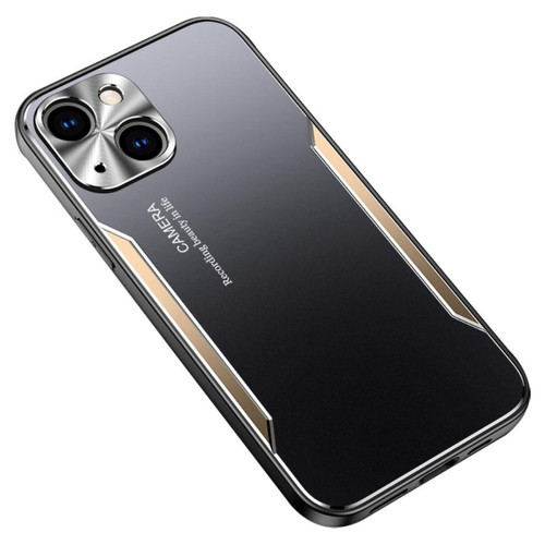 Other - Coque en TPU + alliage d'aluminium antichoc, mince pour votre iPhone 14 Plus - noir/or Other  - Coque, étui smartphone