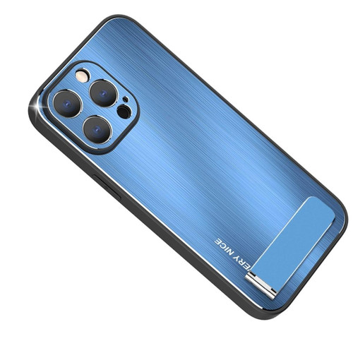 Other - Coque en TPU + alliage d'aluminium avec béquille pour votre iPhone 14 Pro - bleu Other  - Coque, étui smartphone