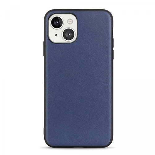 Coque, étui smartphone Other Coque en TPU + cuir véritable, antichoc bleu pour votre Apple iPhone 13 6.1 pouces