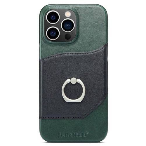 Other - Coque en TPU + cuir véritable avec béquille pour votre iPhone 14 Pro - vert Other - Coque, étui smartphone