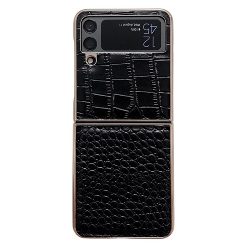Other - Coque en TPU + cuir véritable galvanoplastie, texture crocodile pour votre Samsung Galaxy Z Flip4 5G - noir Other  - Marchand Magunivers