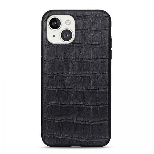 Other - Coque en TPU + cuir véritable peau de crocodile, anti-rayures, noir pour votre Apple iPhone 13 6.1 pouces Other  - Accessoire Smartphone