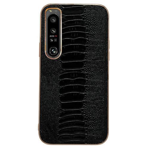 Other - Coque en TPU + cuir véritable texture crocodile, antidérapant, électroplaqué pour votre Sony Xperia 1 IV 5G - noir Other  - Coque, étui smartphone