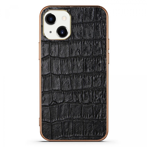 Other - Coque en TPU + cuir véritable texture crocodile, électroplaqué noir pour votre Apple iPhone 13 mini 5.4 pouces Other  - Accessoire Smartphone