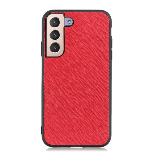 Other - Coque en TPU + cuir véritable texture croisée rouge pour votre Samsung Galaxy S22 5G Other  - Coque, étui smartphone