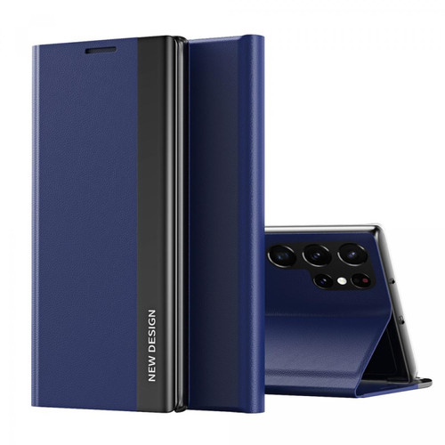 Other - Coque en TPU + PU absorption magnétique avec support bleu pour votre Samsung Galaxy S22 Ultra - Other