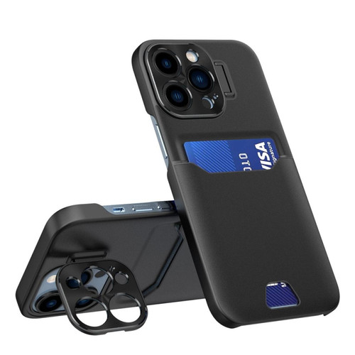 Other - Coque en TPU + PU anti-rayures avec béquille pour cadre d'objectif et porte-carte pour votre iPhone 12 Pro Max 6.7 pouces - noir Other  - Accessoires et consommables