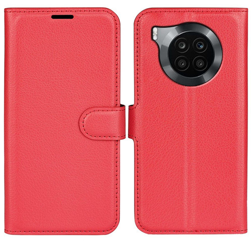 Other - Coque en TPU + PU antichoc, texture litchi avec support rouge pour votre Huawei nova 8i/Honor 50 Lite Other  - Coque, étui smartphone
