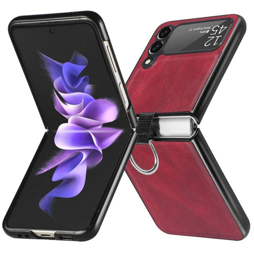 Other - Coque en TPU + PU avec anneau rouge pour votre Samsung Galaxy Z Flip3 5G Other  - Accessoires Samsung Galaxy J Accessoires et consommables