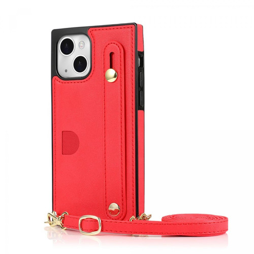 Other - Coque en TPU + PU avec béquille, porte-cartes et lanière rouge pour votre iPhone 13 mini 5.4 pouces Other  - Coque, étui smartphone