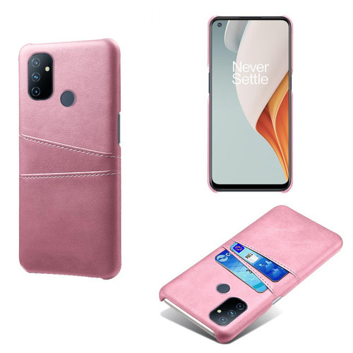 Other - Coque en TPU + PU avec double porte-cartes or rose pour votre OnePlus Nord N100 Other - Other