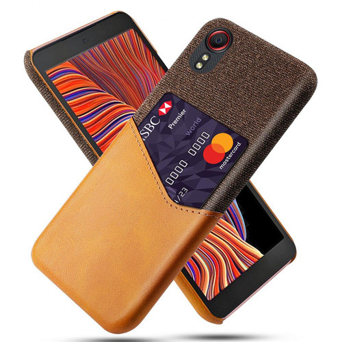 Other - Coque en TPU + PU Conception bien protégée avec porte-carte marron pour votre Samsung Galaxy Xcover 5 Other  - Accessoire Smartphone