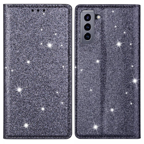 Other - Coque en TPU + PU motif de paillettes, absorption magnétique avec porte-carte gris pour votre Samsung Galaxy S22 Other  - Accessoire Smartphone