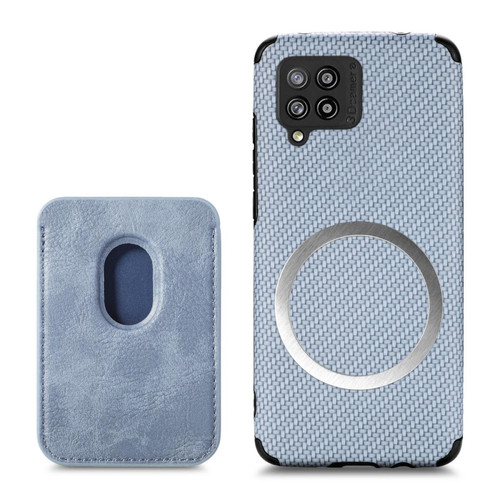 Other - Coque en TPU + PU texture en fibre de carbone, magnétique avec porte-carte bleu pour votre Samsung Galaxy A12 Other  - Accessoire Smartphone