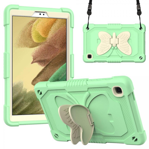 Other - Coque en TPU + silicone avec béquille en forme de papillon et bandoulière beige/vert pour votre Samsung Galaxy Tab A7 Lite 8.7 pouces Other  - Housse, étui tablette