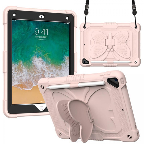 Other - Coque en TPU + silicone avec béquille et bandoulière rose pour votre Apple iPad 9.7 pouces (2018)/(2017)/iPad Air 2 Other  - Housse, étui tablette